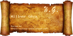 Willner Géza névjegykártya